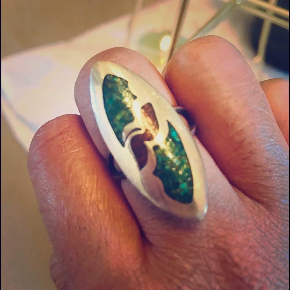 Authentic Tribal SS Silv/Turquoise Ring & Pendant